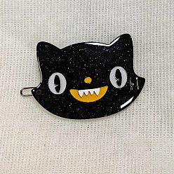 Оранжевый Ацетат целлюлозы с железными заколками для волос, форма кошки, оранжевые, 50 мм