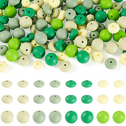 Gemischte Farbe 120Stück 12Stile Silikon-Fokalperlen, Mischformen, Gemischte Farbe, 12~15x6.5~15 mm, Bohrung: 2 mm, 10 Stück / Stil