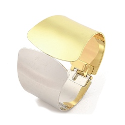 Платиновый & Золотой Железные широкие простые браслеты для женщин, платиной и золотом, внутренний диаметр: 2-1/2x2-1/4 дюйм (6.35x5.55 см)