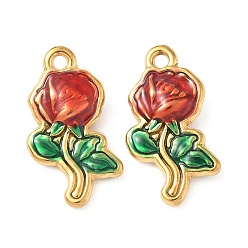 Красный 304 нержавеющей стальной эмали подвески, ионное покрытие (ip), , золотые, красные, 22x12x5 мм, отверстие : 1.6 мм