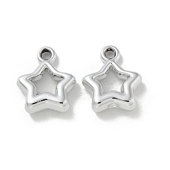 с Покрытием Серебра Покрытие акриловые подвески, с петлей, звезда, со серебряным покрытием, 20x16.5x6 мм, отверстие : 2.2 мм