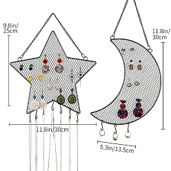 Black Iron Display Racks, Moon and Star, Black, 300x135mm