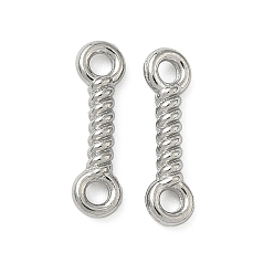 Нержавеющая Сталь Цвет 304 подвески-соединители из витой веревки из нержавеющей стали, не тускнеет, цвет нержавеющей стали, 13.5x3.5x2 мм, отверстие : 1.6 мм