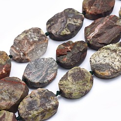 Цветочный Агат Живой цветок агат бисер нитей, овальные, 15~25x14~20x5~7 мм, отверстие : 0.8 мм, около 18 шт / нитка, 16.1 дюйм (41 см)