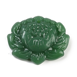 Морско-зеленый Стеклянные подвески, лотоса прелести, цвета морской волны, 22x27x6 мм, отверстие : 1.4 мм