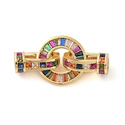 Золотой Латунная стойка с микропаве из кубического циркония, долговечный, без свинца и без кадмия, круглые, красочный, золотые, 30x15x8 мм, отверстие : 3 мм