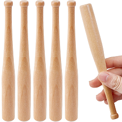 Moccasin 6Pcs Mini Wood Stick, Baseball Bar Display Decorations, Moccasin, 150x15.5mm