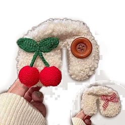 Вишня Заколки-коготки из шерстяного фетра, женские заколки для густых волос, вишня, 100 мм