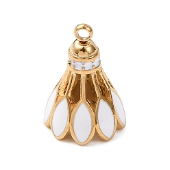 Sports 304 нержавеющей стальной эмали подвески, ионное покрытие (ip), без кадмия, без никеля и без свинца, золотые, бадминтон, 15x10.5 мм, отверстие : 1.5 мм