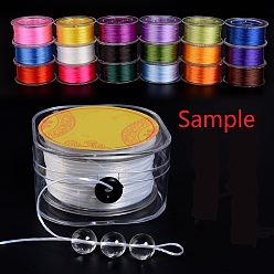 Clear Flat Elastic Crystal String, Elastic Beading Thread, for Stretch Bracelet Making, Flat, Clear, 0.8mm, about 109.36 yards(100m)/roll, 1roll/box