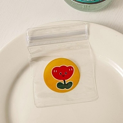 Blume Rechteckige, wiederverschließbare PVC-Verpackungsbeutel, selbstdichtende Beutel, Blume, 8x6 cm