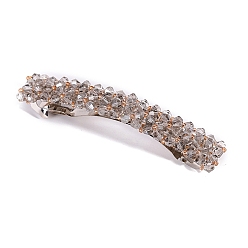 Гейнсборо Заколки для волос из стеклянных бусин, изогнутые металлические заколки для волос в форме треугольника, светло-серые, 90 мм