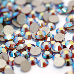 Свет Колорадо Топаз Стеклянные стразы, плоский зад, класс А, с покрытием на задной стороне, граненые, AB цвет, полукруглый, свет Колорадо Топаз, сс 16, 3.8~4.0 мм, 1440 шт / пакет