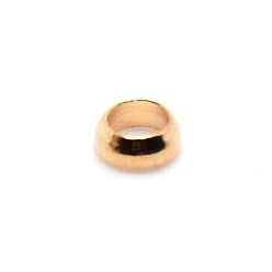 Light Gold Зажимные бусины из латуни, рондель, без никеля , золотой свет, 4x2 мм, отверстие : 2.5 мм, около 500 шт / упаковка