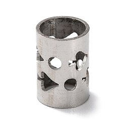 Сердце Не тускнеет 304 европейские бусины из нержавеющей стали, бусины с большим отверстием, колонка, цвет нержавеющей стали, сердце, 10x7 мм, отверстие : 6 мм