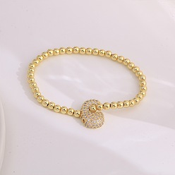 Letter C Женские браслеты из латуни с микропаве из прозрачных кубических цирконий, буквы, золотые, буква С, 6.69 дюйм (17 см)