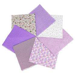 Сливовый Хлопковая ткань с принтом, для пэчворка, шить ткани для пэчворка, подбивка, цветок / горошек / тартан / полосатый рисунок, слива, 25x25 см, 7 шт / комплект