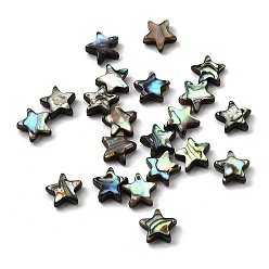 Разноцветный Натуральные бусинки из ушка, звезда, красочный, 9x9x3 мм, отверстие : 0.8 мм