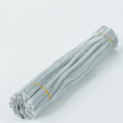 Gainsboro DIY Plush Sticks, with Iron Core, Pipe Cleaners, Kid Craft Material, Gainsboro, 295x6mm, 100pcs/set