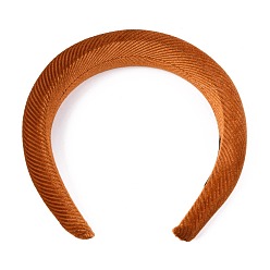 Chocolate Velvet Hair Bands, with Sponge inside, Grosgrain Pattern, Chocolate, 15~40mm, Inner Diameter: 140x115mm