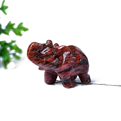 Джаспер Кунжут Натуральная кунжутная яшма, резные фигурки слонов, статуи для украшения рабочего стола для домашнего офиса, 38 мм