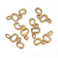 Antique Golden Tibetan Style Alloy Bubbles Pendants, Antique Golden, Lead Free, Nickel Free and Cadmium Free, 35x15x1.5mm, about 550pcs/1000g