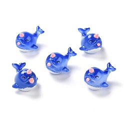 Синий Кабошоны из смолы, серия морских животных, форма нарвала, синие, 26~29x19~21x18~19 мм