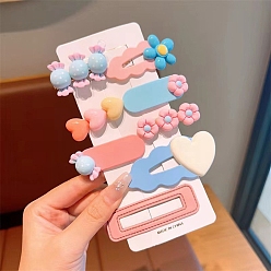 Светло-Голубой Цветочные пластиковые заколки для волос, аксессуары для волос для женщин и девочек, Небесно-голубой, 40~65 мм, 8 шт / комплект