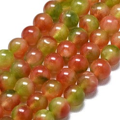 Коралловый Натуральный Malaysia нефритовые бусы пряди, окрашенная и подогревом, круглые, коралл, 10 мм, отверстие : 1.2 мм, около 39 шт / нитка, 14.96 дюйм (38 см)