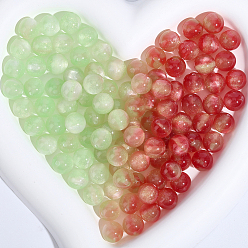 Нектар 120шт. непрозрачные УФ-реактивные шарики, бусины, меняющие цвет, круглые, с блеском порошок, нектар, 10 мм, отверстие : 1.6 мм