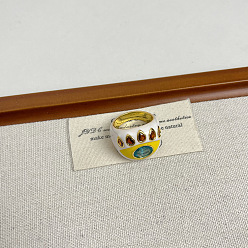 Шампанско-Желтый Кольца из сплава стразов, эмали и акрила, слеза, золотые, шампанское желтый, внутренний диаметр: 20 мм