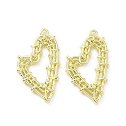 Golden Alloy Enamel Pendants, Heart, Golden, 36x20x3mm, Hole: 1.8mm