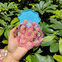 Цветок Силиконовая форма для подставок своими руками, формы для литья смолы, для уф-смолы, изготовление изделий из эпоксидной смолы, синие, цветок, 120 мм