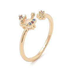 Другие Кольца-манжеты для женщин с микропаве из латуни и цветными кубическими цирконами, чайник, внутренний диаметр: 17 мм