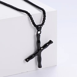 Letter X Стильные ожерелья с подвесками из нержавеющей стали, чёрные, Письмо X