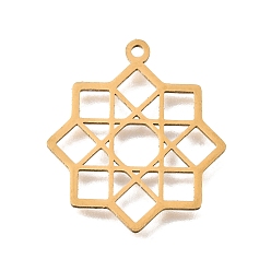 Золотой 201 подвески из нержавеющей стали, лазерная резка, 8 баллы звезда очарование, октаграмма очарование, золотые, 26.5x23.5x1 мм, отверстие : 1.6 мм