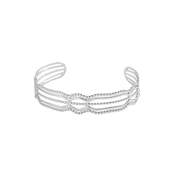 Нержавеющая Сталь Цвет 304 из нержавеющей стали манжеты браслеты, цвет нержавеющей стали, внутренний диаметр: 2.36 дюйм (6 см)