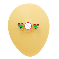 Нержавеющая Сталь Цвет 316l Кольца для сосков в форме сердца из хирургической нержавеющей стали с цветной эмалью, цвет нержавеющей стали, 14 мм, штифты : 1.6 мм