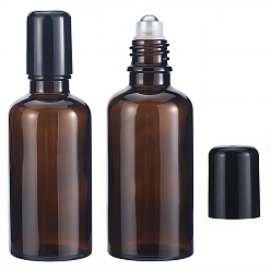 Сиена Стеклянные бутылки с роликовыми шариками, с пластиковой крышкой, спа ароматерапия эфирное масло пустая бутылка, цвет охры, 10.8x3.75 см, емкость: 50 мл (1.69 жидких унций)