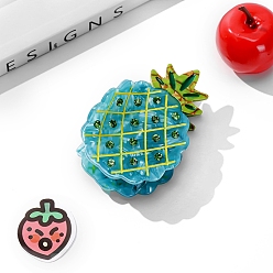 Бирюза Заколки для волос в форме когтей из ацетата целлюлозы, аксессуары для волос для женщин и девочек, ананас, бирюзовые, 77x50x47 мм