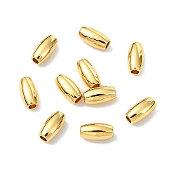 Real 18K Gold Plated SHEGRACE Brass Beads, Barrel, Cadmium Free & Nickel Free & Lead Free, Real 18K Gold Plated, 6x3mm, Hole: 1.2mm