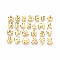 Золотой Латунные подвески, подвески с буквой az~z, золотые, 9~10x7~12x3~4 мм, отверстие : 2.5~4x1.4~1.6 мм, о 26 шт / комплект