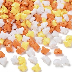 Оранжевый Непрозрачные акриловые бусины, бабочка, граненые, оранжевые, 6.5x8x4.5 мм, отверстие : 1.2 мм, 4000 шт / 500 г