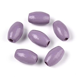 Сливовый Окрашенные распылением деревянные бусины Schima, рис, слива, 9.5~10x6~6.5 мм, отверстие : 1.8~2 мм