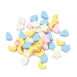 (52) Непрозрачная лаванда Бусины из полимерной глины , луна/звезда/облако, разноцветные, 7~10x6~10x4.5 мм, отверстие : 1.8 мм