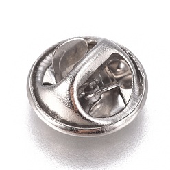 Нержавеющая Сталь Цвет Не тускнеет 304 фурнитура для броши из нержавеющей стали, знак отворотом обратно бабочка клатчи, цвет нержавеющей стали, 11.5x5.5 мм, отверстие : 0.8 мм