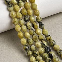 Желтая Бирюза(яшма) Бусы из натуральной желтой бирюзы (яшмы), граненые, рис, 6~6.5x5~6 мм, отверстие : 1.2 мм, около 58~62 шт / нитка, 14.57''~14.76'' (37~37.5 см)