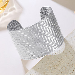 Нержавеющая Сталь Цвет Плетеные 304 браслеты-манжеты из нержавеющей стали для женщин, цвет нержавеющей стали, внутренний диаметр: 2-3/8 дюйм (6.05 см)