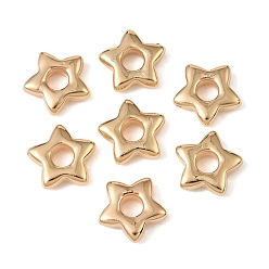 Golden CCB Plastic Pendants, Star Charm, Golden, 14x14.5x4mm, Hole: 4.5mm