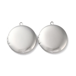 Платина Стойки обшивки латунь медальона подвески, долговечный, плоско-круглые, платина, 32x35.5x6 мм, отверстие : 2 мм